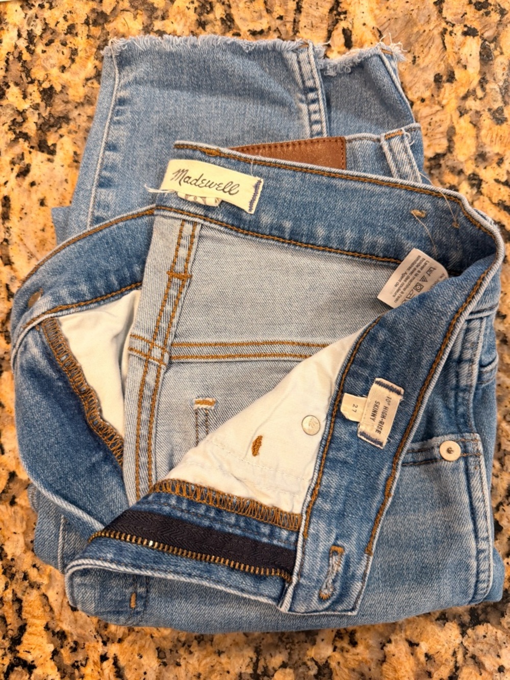 Madewell Distressed Light Blue Denim Jeans